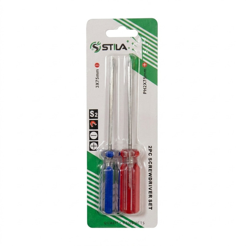 مجموعه ۲ عددی پیچ گوشتی استیلا مدل STL-217A سایز ۷۵ میلی‌متر