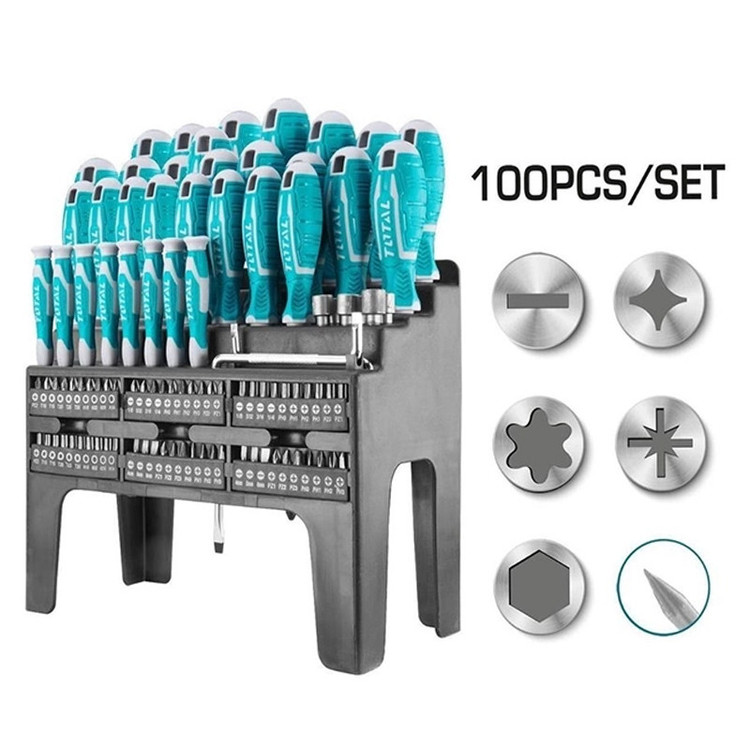 پیچ گوشتی توتال مدل THT-2506100 مجموعه 100 عددی