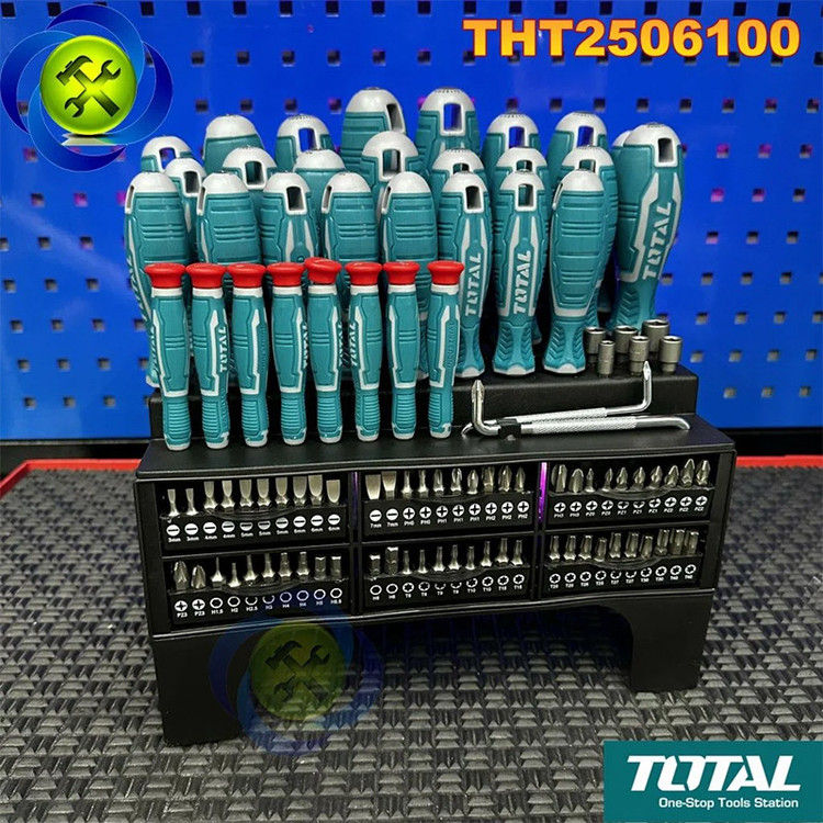 پیچ گوشتی توتال مدل THT-2506100 مجموعه 100 عددی