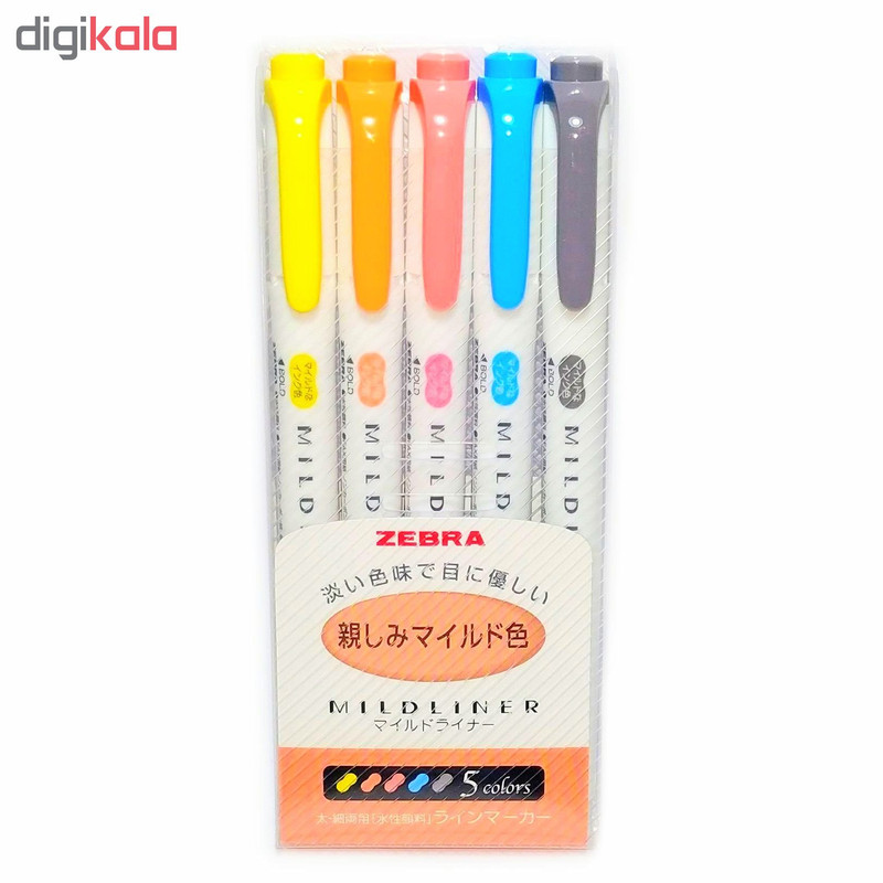 ماژیک علامت گذار دو سر زبرا مدل MILDLINER سری Friendly Colors