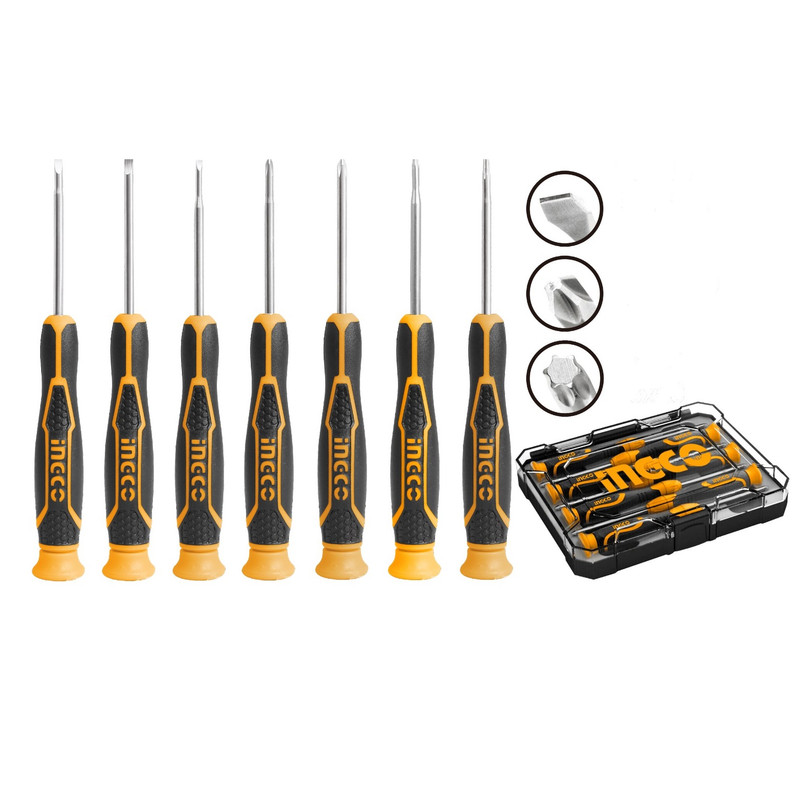 پیچ گوشتی ساعتی اینکو مدل HKSD-0718 بسته 7 عددی