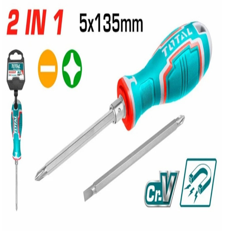 پیچ گوشتی یک سر چهارسو یک سر دو سو توتال مدل THT250226