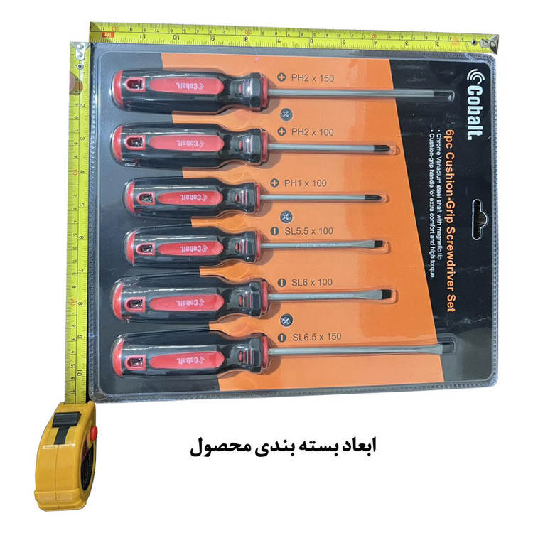 پیچ گوشتی کبالت مدل Cushion-Grip مجموعه 6 عددی
