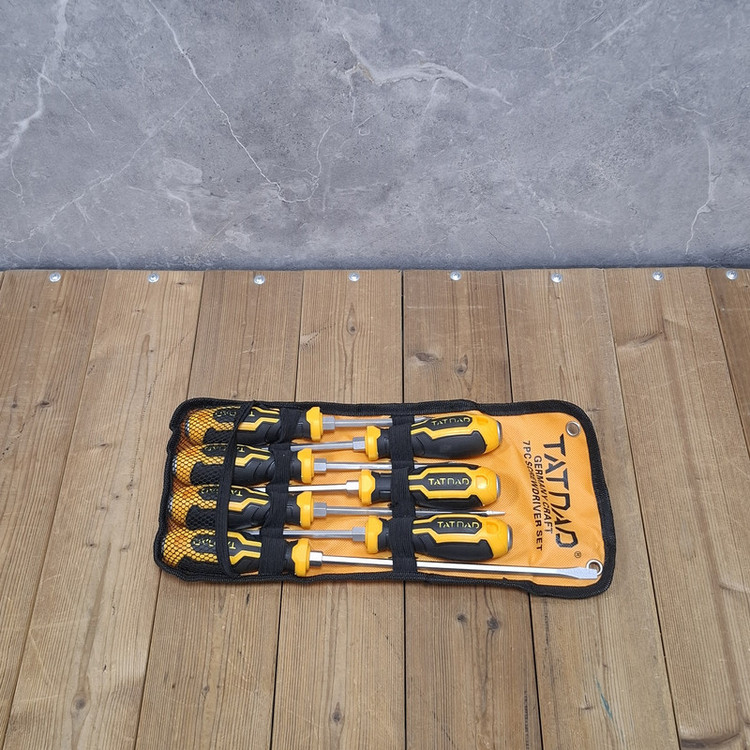 پیچ گوشتی ضربه خور دوسو چهارسو تات ناد مدل 003 بسته 7 عددی