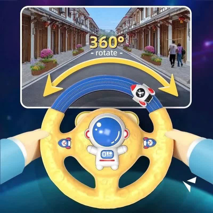 اسباب بازی ناب سل مدل فرمان داشبوردی طرح ادم فضایی موزیکال چراغدار با چرخش 360 درجه SPACE SERIES LITTLE DRIVER