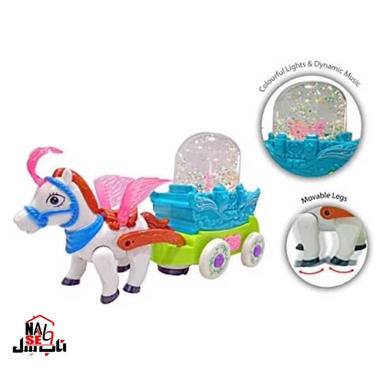 اسباب بازی ناب سل مدل کالسکه حباب دار موزیکال طرح Bubble Carriage with Horse