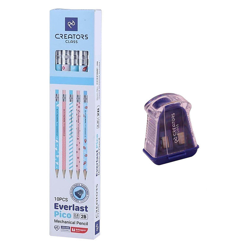 مداد نوکی 2 میلی متری کریتورز کلاس مدل Pico به همراه تراش مجموعه 11 عددی