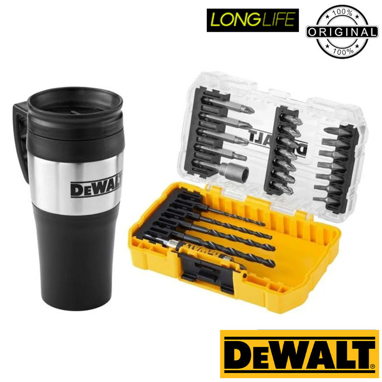 مته و سری پیچ گوشتی شارژی دیوالت مدل DT70707 BOX Travel Mug مجموعه 25 عددی به همراه تراول ماگ