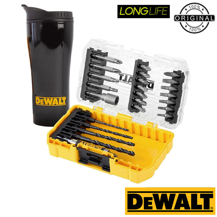 سری پیچ گوشتی و مته دیوالت مدل فشار قوی کد L_BOX 70707QZ مجموعه 25 عددی به همراه ماگ