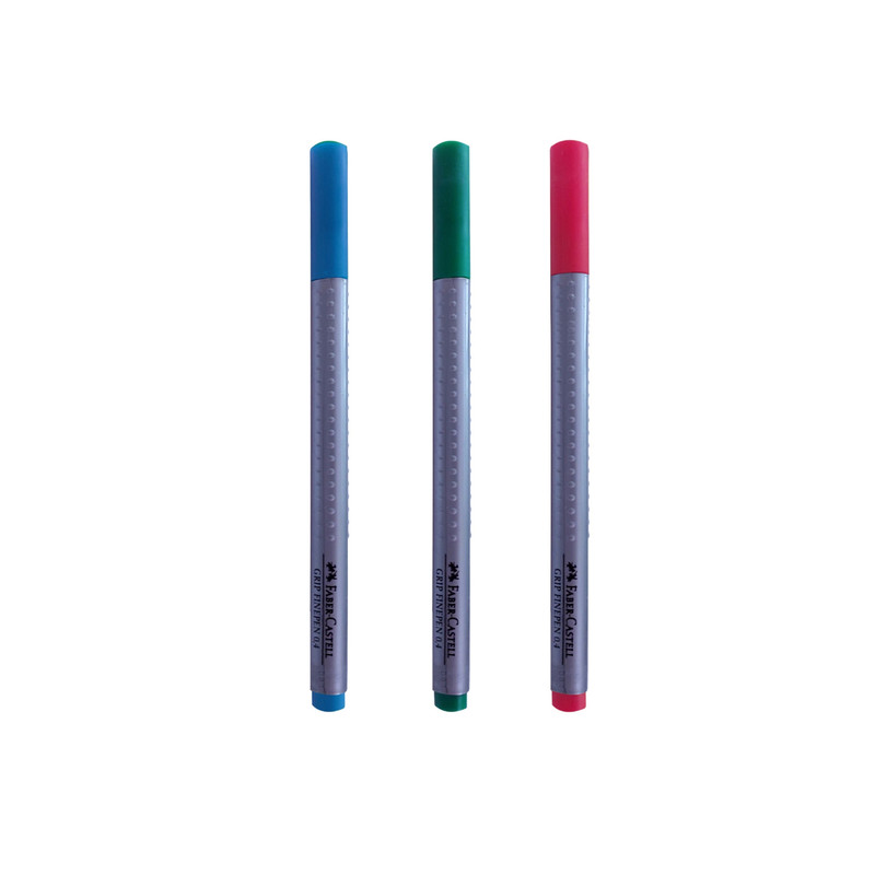 روان نویس فابر کاستل مدل Grip Fine Pen کد 04 بسته 3 عددی