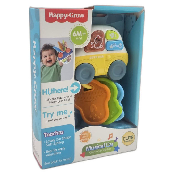اسباب بازی ناب سل مدل جغجغه دندان گیر طرح ماشین موزیکال چراغدار به همراه کلید کد MUSICAL CAR CUTE BABY TOYS
