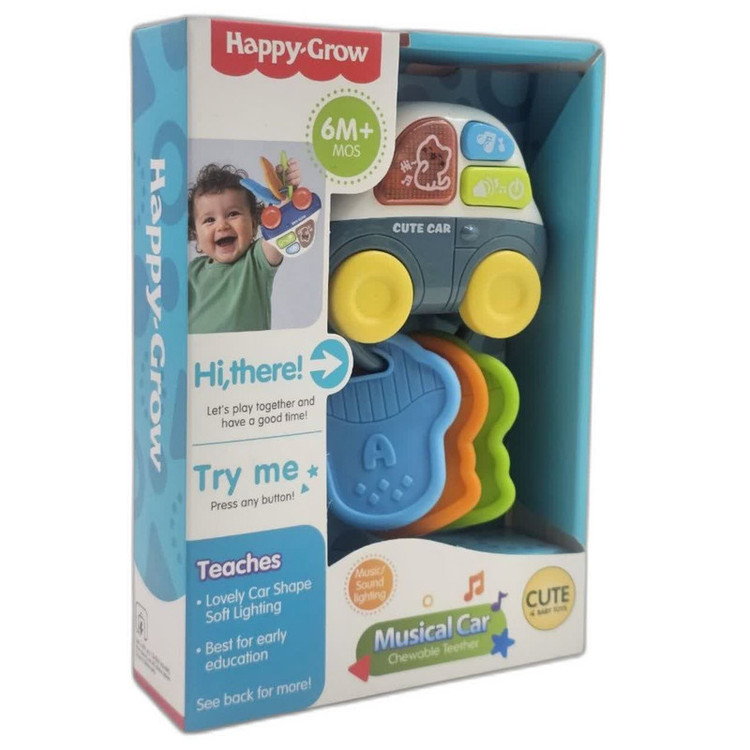 اسباب بازی ناب سل مدل جغجغه دندان گیر طرح ماشین موزیکال چراغدار به همراه کلید کد MUSICAL CAR CUTE BABY TOYS