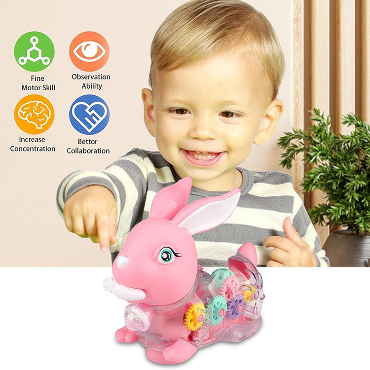 اسباب بازی مدل چرخ دنده ای طرح خرگوش هویج به دهان کد 101B
