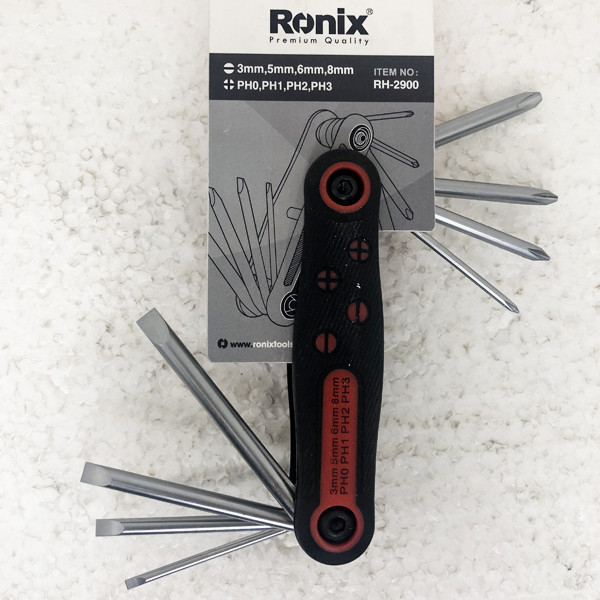 مجموعه 8 عددی پیچ گوشتی تاشو رونیکس کد RTX0088