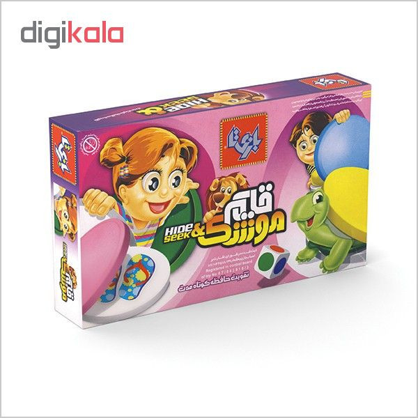 بازی فکری قایم موشک مدل Hide & Seek شامل 30 کارت تصویر، 6 تشتک رنگی و تاس، مناسب 2 نفر، تقویت حافظه کوتاهمدت، بازی معمایی و تست هوش برای کودک، نوجوان و بزرگسال، مدت زمان کمتر از یک ساعت
