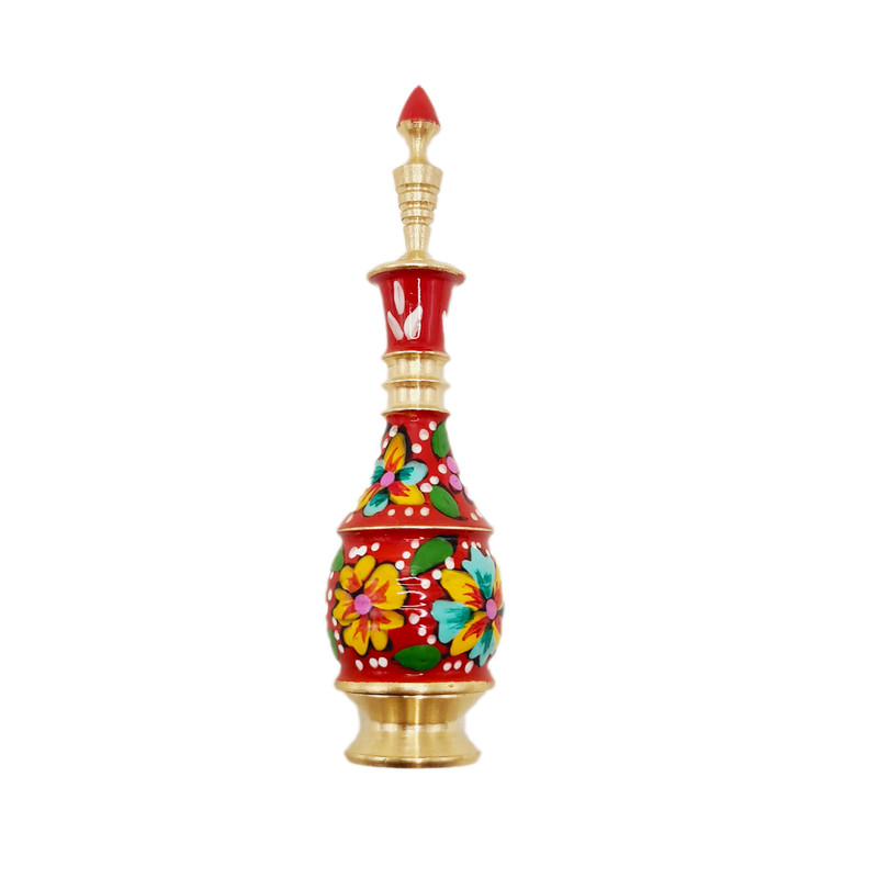 سرمه دان مدل برنجی مینا کاری لاله