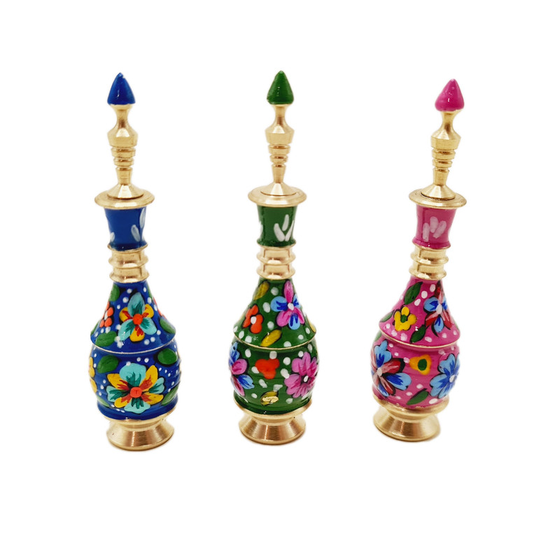سرمه دان مدل برنجی مینا کاری لاله