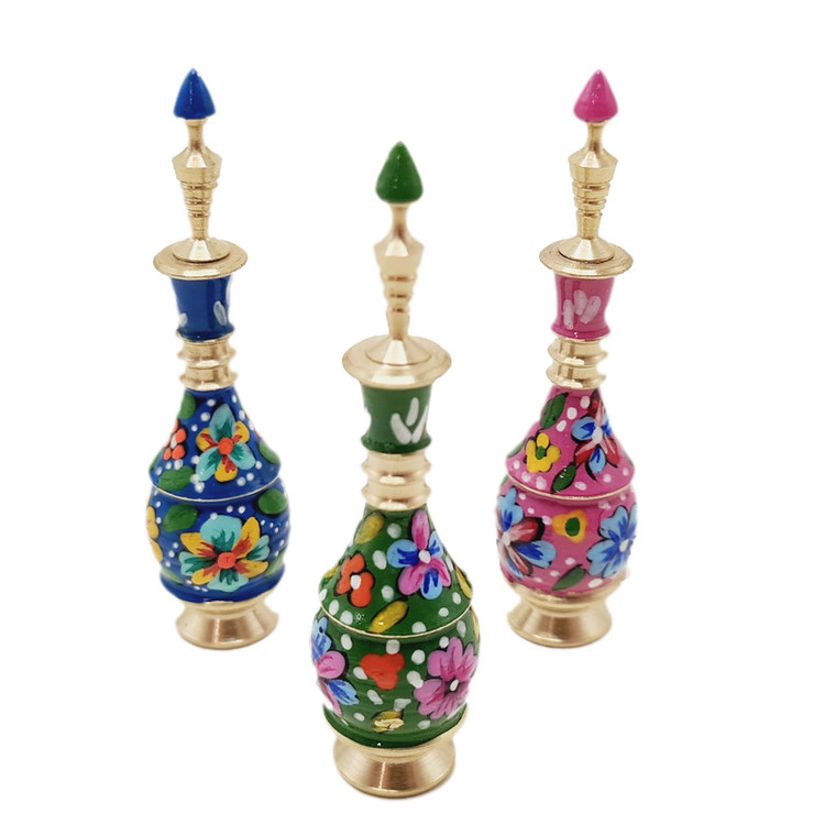 سرمه دان مدل برنجی مینا کاری لاله