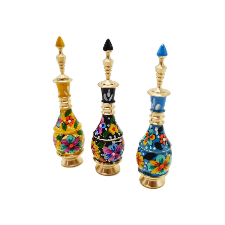 سرمه دان مدل برنجی مینا کاری لاله