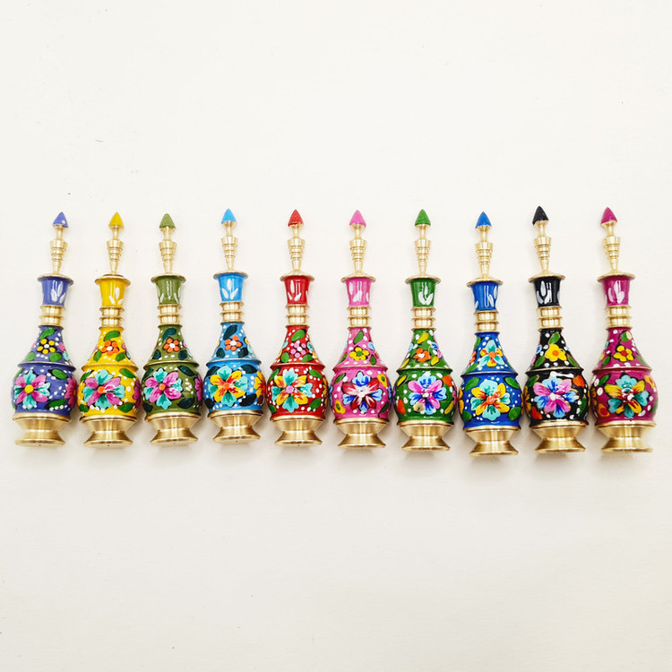 سرمه دان مدل برنجی مینا کاری لاله