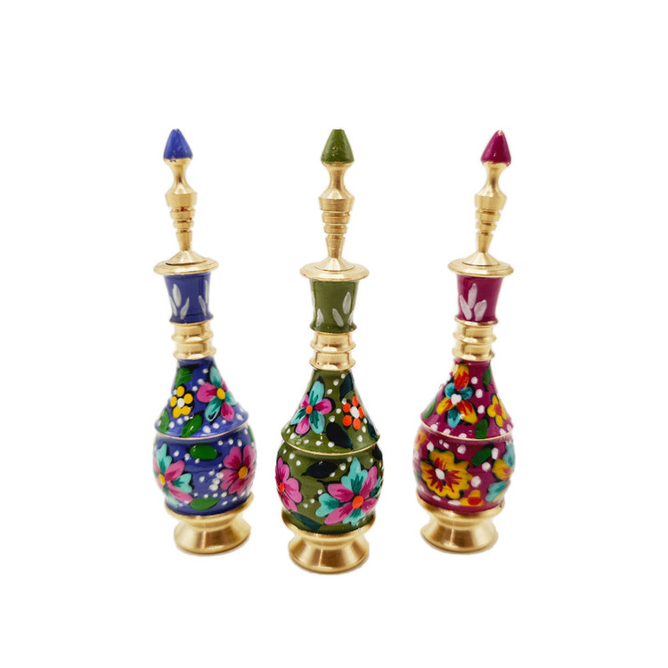 سرمه دان مدل برنجی مینا کاری لاله