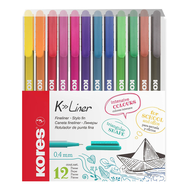 روان نویس کورس مدل FINE LINER طرح قایق بسته 12 عددی