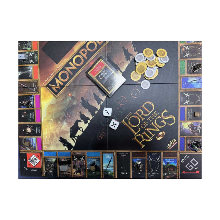 بازی فکری مونوپولی ارباب حلقهها فکرآوران مدل Monopoly بازی استراتژیک 2 تا 6 نفره با کنترل حلقه قدرت، نقشآفرینی، جمعآوری امتیاز و مدت زمان بیش از یک ساعت مناسب 8 سال به بالا