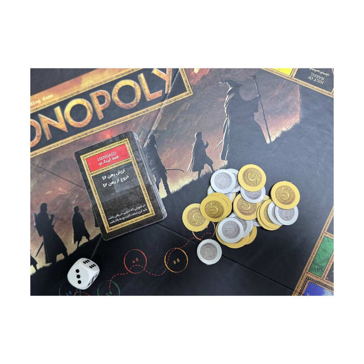 بازی فکری مونوپولی ارباب حلقهها فکرآوران مدل Monopoly بازی استراتژیک 2 تا 6 نفره با کنترل حلقه قدرت، نقشآفرینی، جمعآوری امتیاز و مدت زمان بیش از یک ساعت مناسب 8 سال به بالا