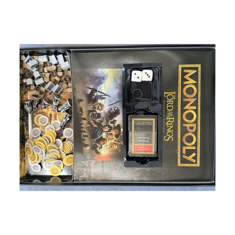 بازی فکری مونوپولی ارباب حلقهها فکرآوران مدل Monopoly بازی استراتژیک 2 تا 6 نفره با کنترل حلقه قدرت، نقشآفرینی، جمعآوری امتیاز و مدت زمان بیش از یک ساعت مناسب 8 سال به بالا
