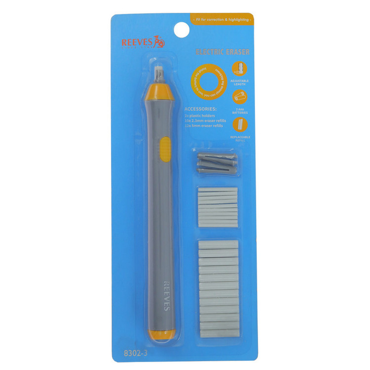 پاک کن برقی ریوز کد 8302-3 به همراه پاک کن یدک بسته 24 عددی