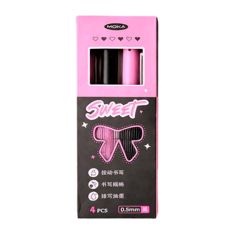 ست خودکار و روان نویس 0.5 میلی متری موکا مدل Sweet Love بسته 4 عددی
