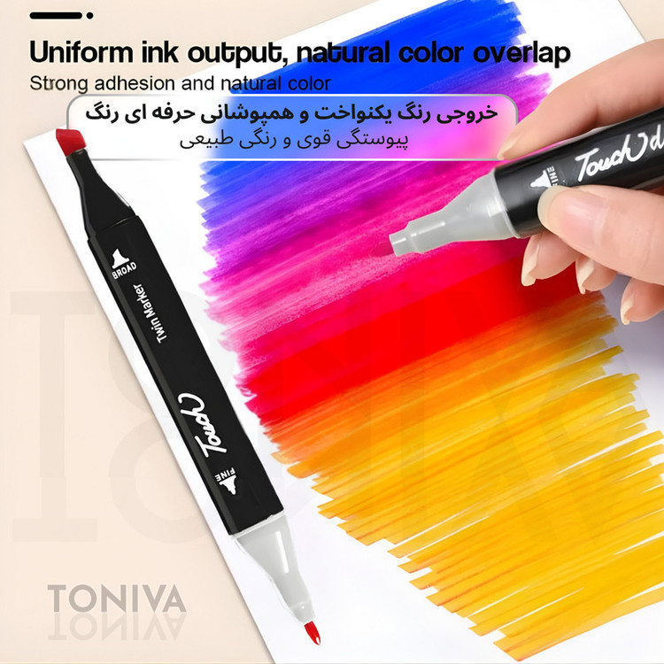 ماژیک راندو تونیوا مدل Touch 60 به همراه محلول احیای ماژیک مجموعه ۶۰ عددی