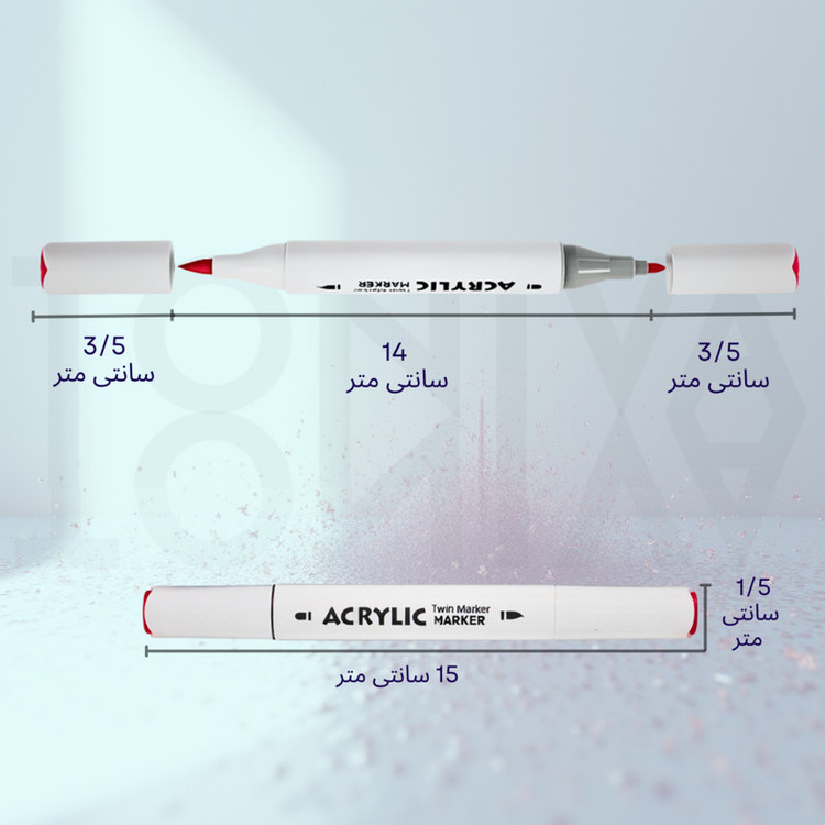 ماژیک تونیوا مدل اکریلیک کد Dual tip مجموعه 80 عددی