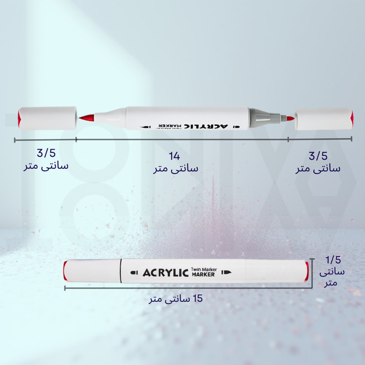 ماژیک تونیوا مدل اکریلیک کد Dual tip مجموعه 48 عددی