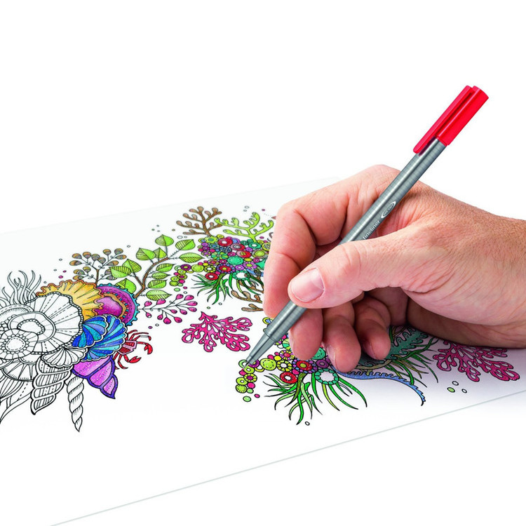 روان نویس استدلر کد 334PCC20 مدل Triplus Fineliner Brilliant Colours بسته 20 عددی به همراه کیف