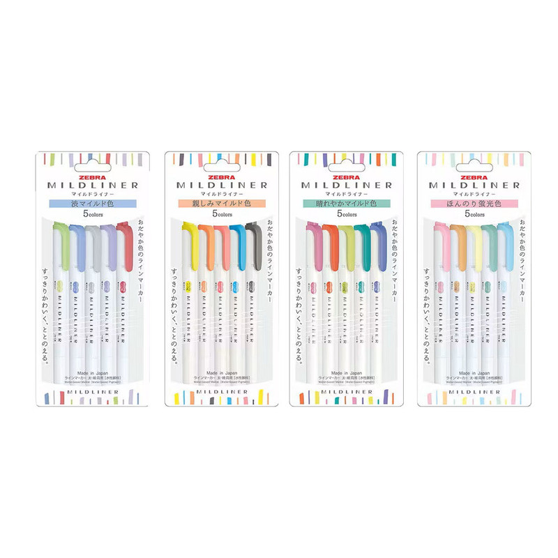 ماژیک علامت گذار زبرا مدل MILDLINER مجموعه 4 عددی