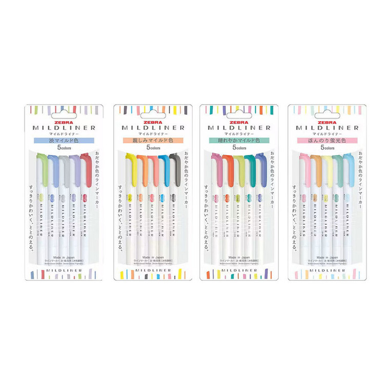ماژیک علامت گذار زبرا مدل MILDLINER مجموعه 4 عددی