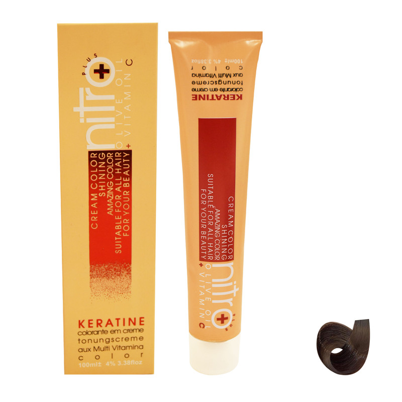 رنگ مو نیترو سری Keratine شماره 3.5 حجم 100 میلی لیتر رنگ قهوه ای طلایی تیره