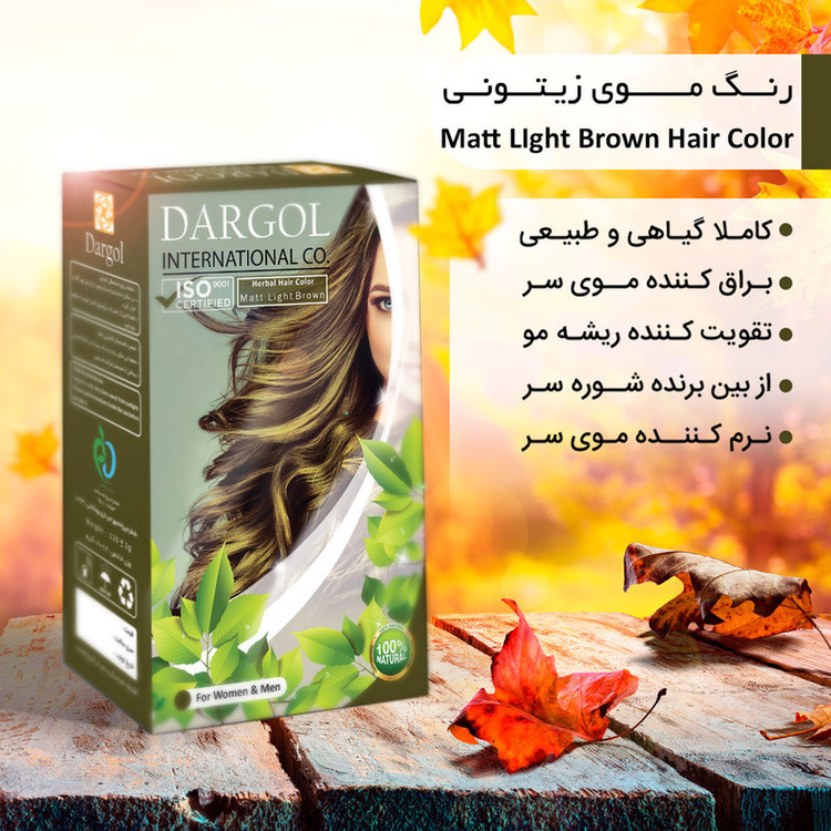 پودر رنگ مو دارگل مدل DB.1002 وزن 120 گرم رنگ زیتونی