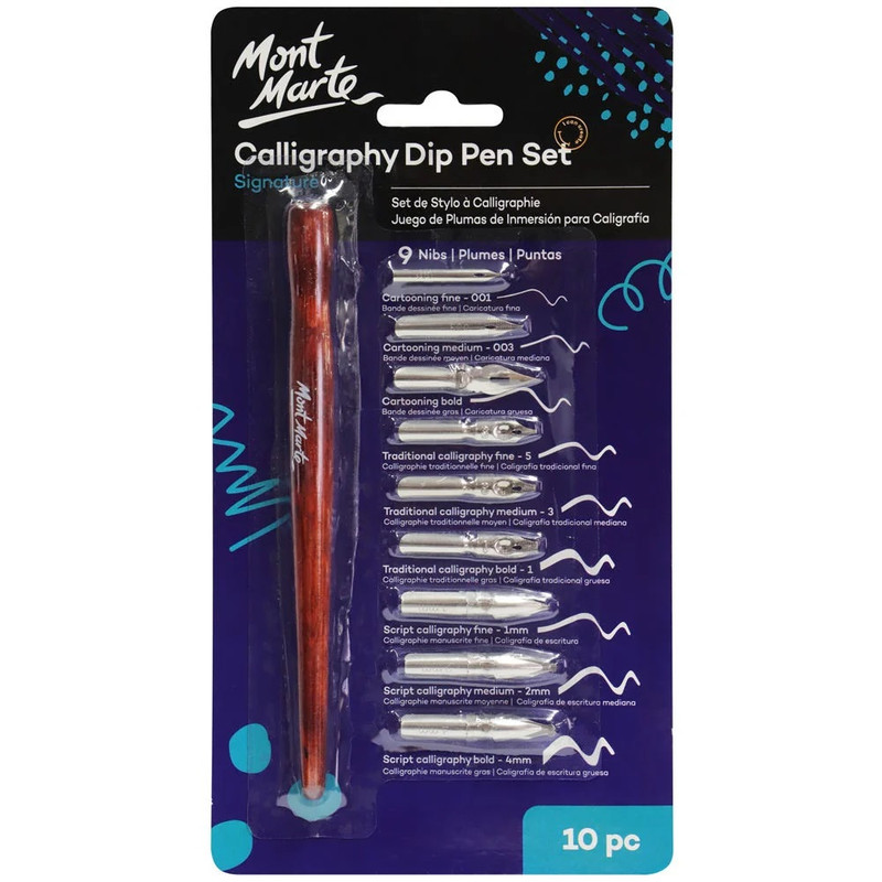 ست قلم خوشنویسی مونمارت مدل DIP Signature مجموعه 10 عددی