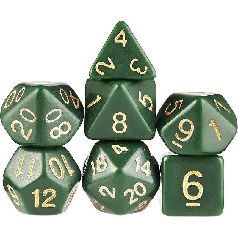 تاس بازی ویز دایس مدل Solid Green بسته 7 عددی