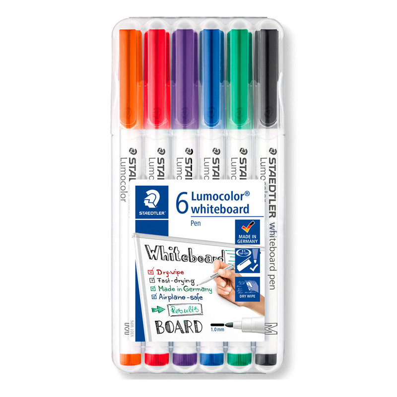 ماژیک وایت برد استدلر مدل LUMOCOLOR مجموعه 6 عددی