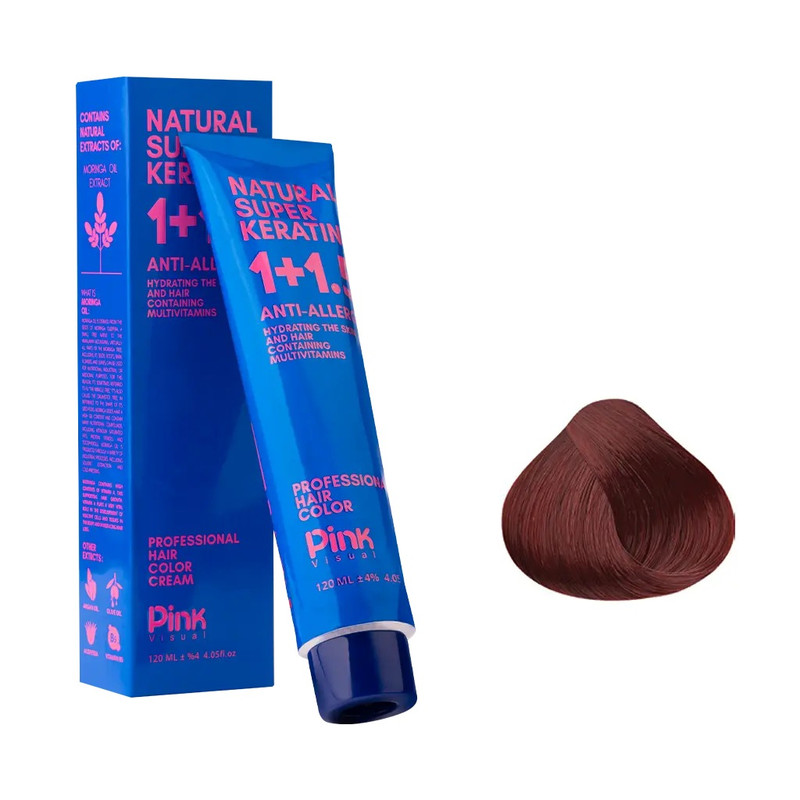 رنگ مو پینک ویژوآل شماره 6.5 حجم 120 میلی‌لیتر رنگ بلوند ماهاگونی