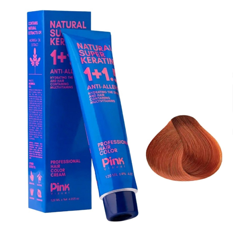 رنگ مو پینک ویژوآل شماره 6.4 حجم 120 میلی‌لیتر رنگ قهوه‌ای مسی