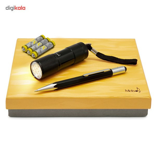 ست خودکار استایلوس و چراغ قوه ملودی کد 16