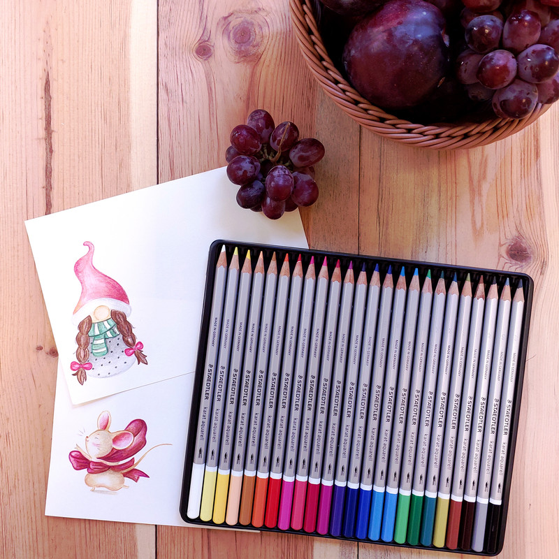 مداد آبرنگی 24 رنگ استدلر مدل Karat Aquarell