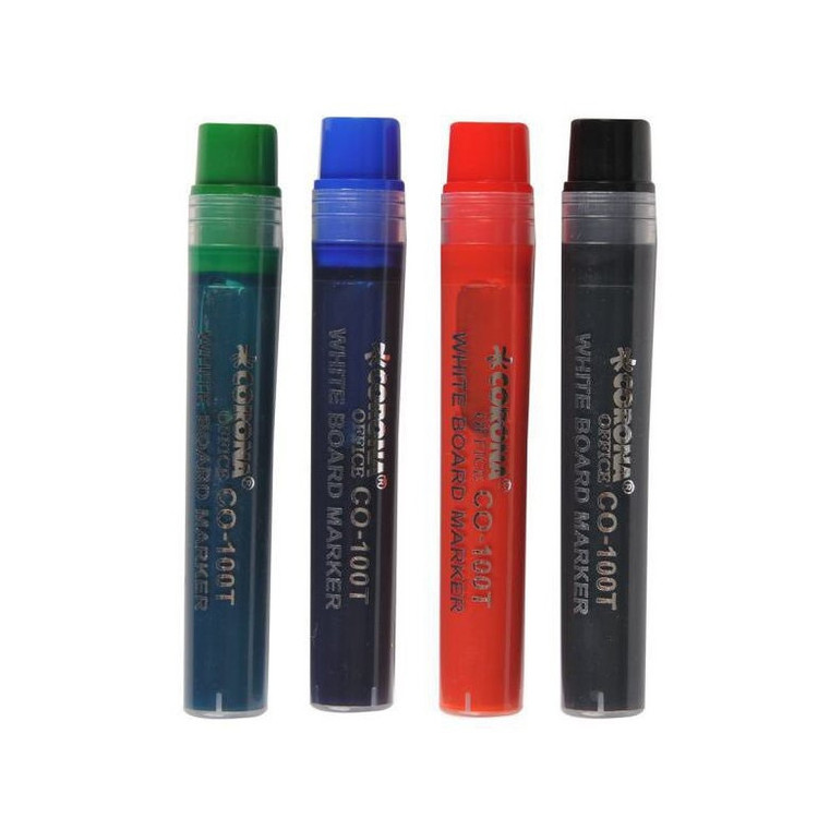 ماژیک وایت برد کرونا مدل Refillable کد CO-1090 بسته 12 عددی به همراه جوهر یدک