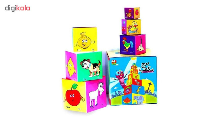 برج مکعب مدل حیوانات و میوه ها مجموعه 10 عددی