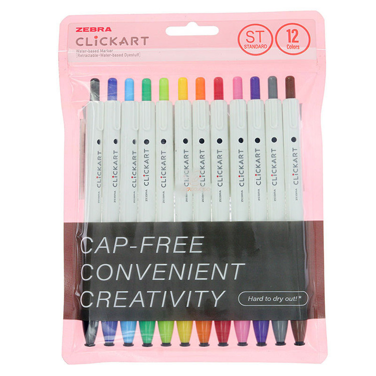 ماژیک علامت گذار زبرا مدل CLICKART ST بسته 12 عددی
