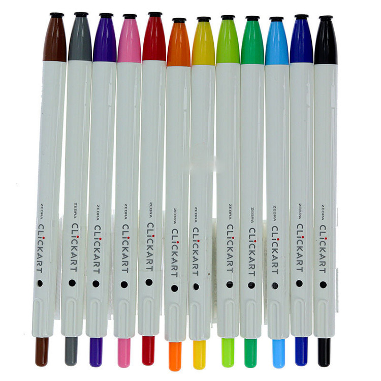 ماژیک علامت گذار زبرا مدل CLICKART ST بسته 12 عددی